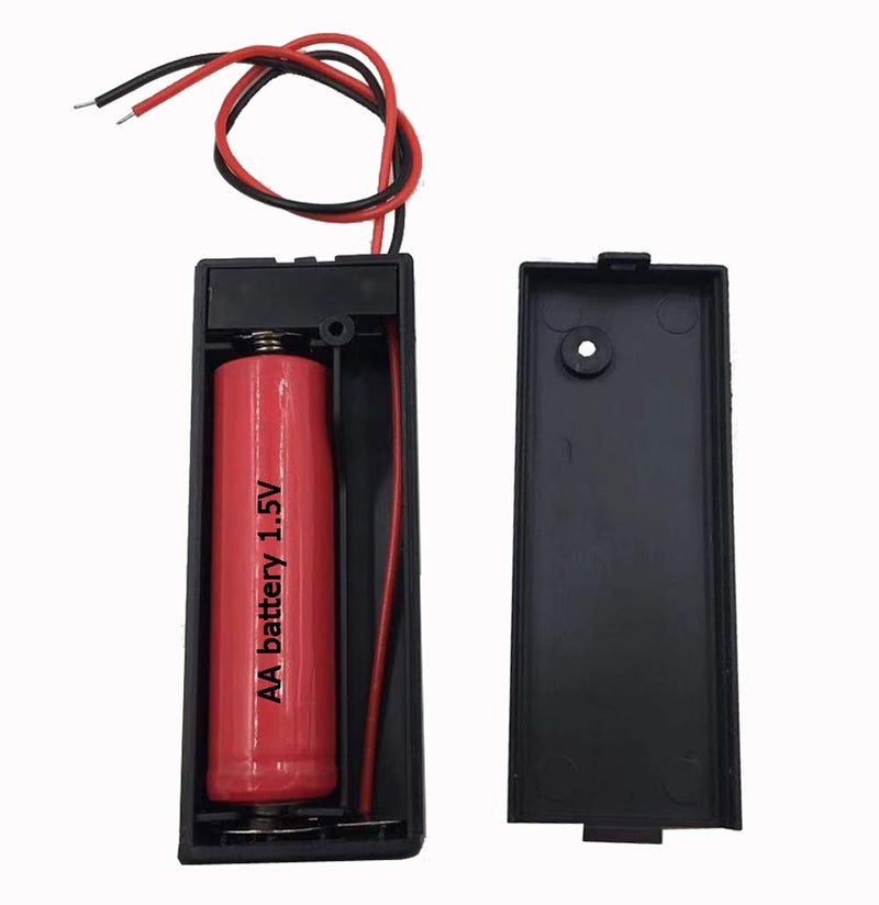 LampVPath (Pack of 5 Single 1AA Battery Holder with Cover and Switch, AA Battery Holder with Leads Wires - Image 4